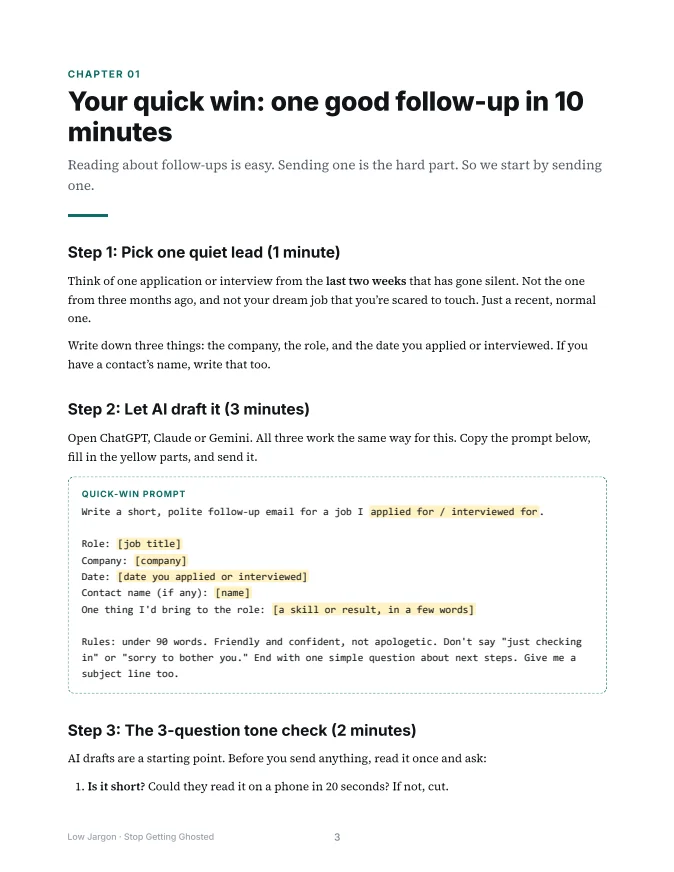 Chapter 1: one good follow-up in 10 minutes