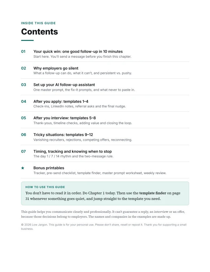 Contents page of Stop Getting Ghosted